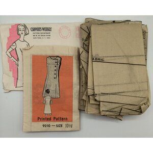 Vintage 1960s Mail Order Dress Sewing Pattern 9210 Size 10 1/2 Cappers Weekly Pr